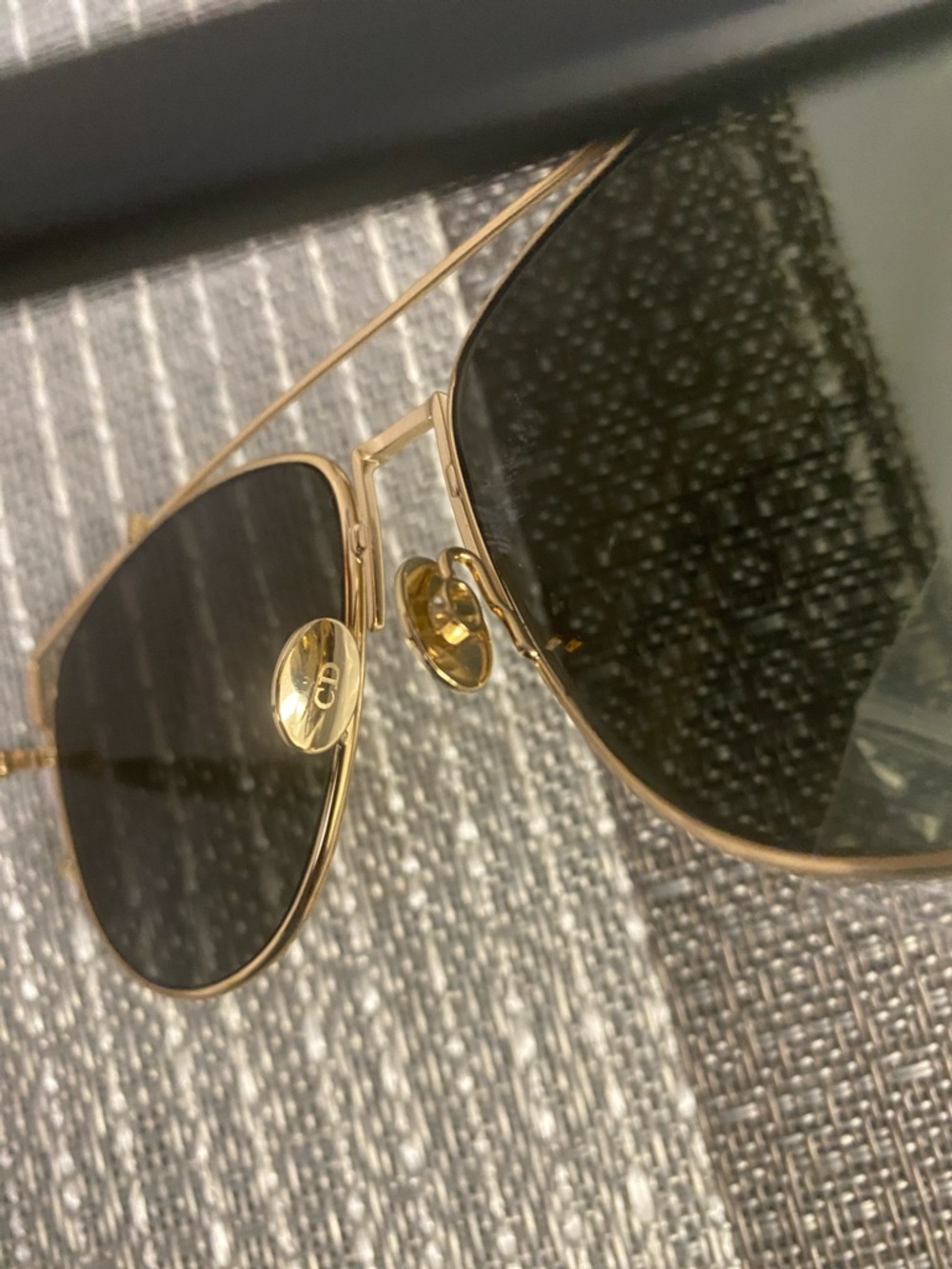 Dior unisex Gold Frame Sunglasses with Amber Lenses - Picture 5 of 5
